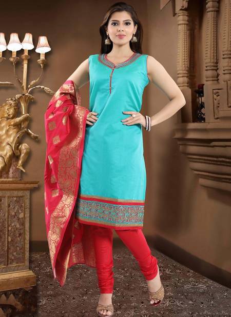 Sky Blue Colour N F CHURIDAR 08 Fancy Festive Wear Worked Readymade Salwar Suit Collection N F C 233 MUSTER